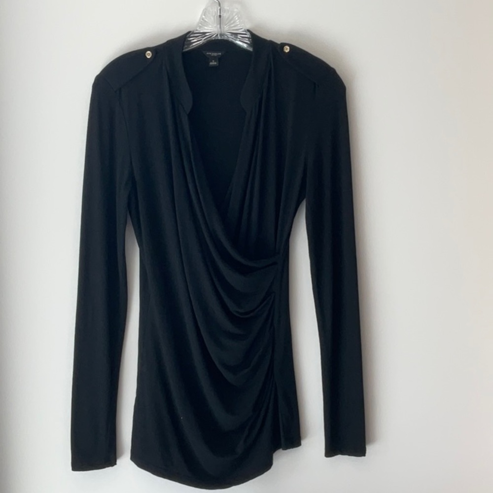 Ann Taylor draped/ruched crossover top